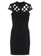Dorothy Perkins *quiz Black Crepe Laser Cut Dress