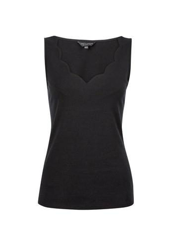 Dorothy Perkins Black Sleeveless Scallop Neck Vest