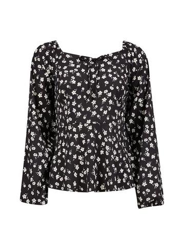 Dorothy Perkins Black Ditsy Print Long Sleeve Top