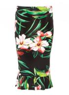 Dorothy Perkins Tropical Floral Peplum Hem Tube Skirt