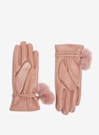 Dorothy Perkins Blush Pom Leather Gloves