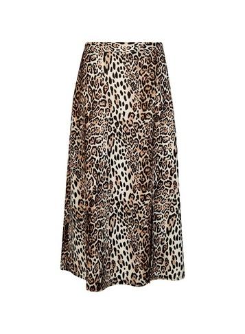 Dorothy Perkins Brown Animal Print Split Midi Skirt