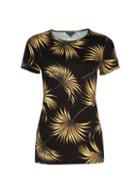 Dorothy Perkins Black Palm Print Pique T-shirt