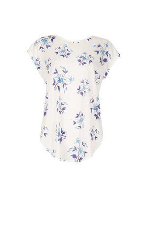 Dorothy Perkins *voulez Vous Blue Floral Zip Back T-shirt