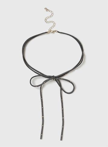 Dorothy Perkins Grey Suede Wrap Choker