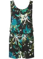 Dorothy Perkins *vero Moda Black Palm Print Playsuit