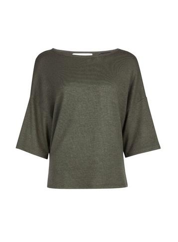 Dorothy Perkins Khaki Boxy Brushed Tab Back Jumper