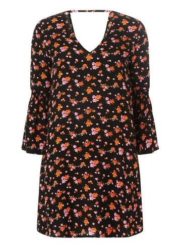 *noisy May Black Floral V-neck Shift Dress