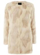 Dorothy Perkins Cream Camo Fux Fur Coat