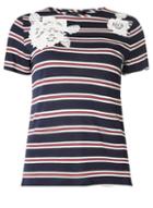 Dorothy Perkins Navy Striped Applique T-shirt
