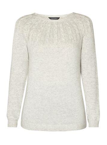 Dorothy Perkins Grey Cable Yoke Jumper