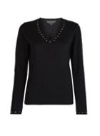 Dorothy Perkins Black V-neck Stud Jumper