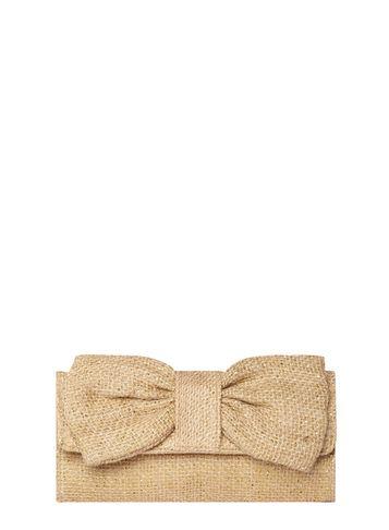 Dorothy Perkins Gold Woven Bow Clutch