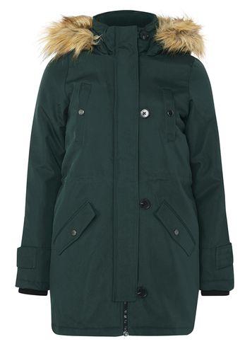 Dorothy Perkins *vero Moda Green Olive Faux Fur Hooded Parka