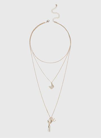 Dorothy Perkins Gold Look Swallow Charm Necklace