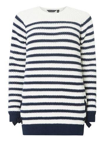 Dorothy Perkins *tall Navy Striped Eyelet Jumper