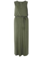 Dorothy Perkins Green Zip Front Jersey Maxi Dress