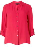 Dorothy Perkins Raspberry Pleated Roll Sleeve Shirt