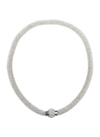 Dorothy Perkins Crystal Silver Mesh Necklace