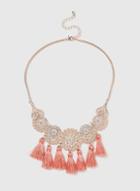 Dorothy Perkins Rose Gold Filigree And Tassel Collar Necklace