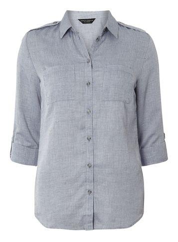 Dorothy Perkins Chambray Herringbone Shirt
