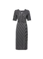Dorothy Perkins *black Stripe Print Plisse Midi Dress
