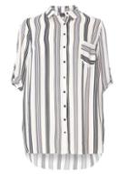 Dorothy Perkins Dp Curve White Multicoloured Longline Shirt