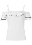 Dorothy Perkins Ivory Rick Rack Trim Cold Shoulder Top