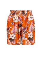 Dorothy Perkins Petite Orange Floral Print Crinkle Shorts