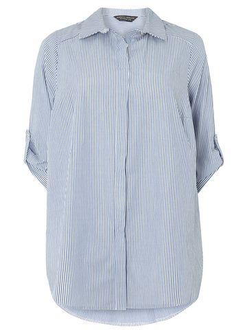 Dorothy Perkins Dp Curve Blue And White Striped Long Shirt