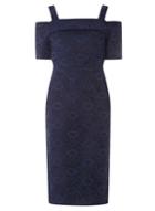 Dorothy Perkins Navy Lace Cold Shoulder Pencil Dress