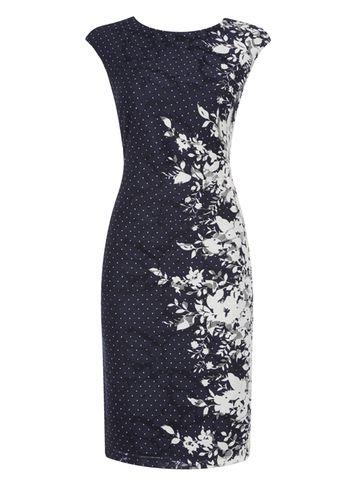 Dorothy Perkins * Roman Originals Navy Printed Lace Dress