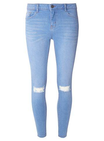 Dorothy Perkins Ice Blue Rip Darcy Ankle Grazer Jeans
