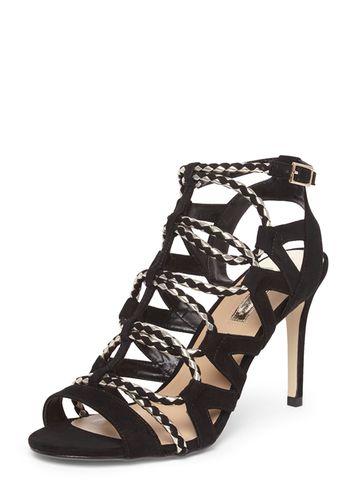 Dorothy Perkins Black And Gold 'stunned' Heel Sandals