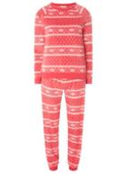 Dorothy Perkins Red Fairisle Fleece Pyjama Set