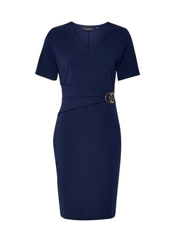 Dorothy Perkins *navy Hardware Detail Bodycon Dress