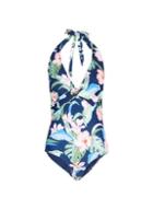 Dorothy Perkins *dp Beach Navy Floral Print Knot Swimsuit
