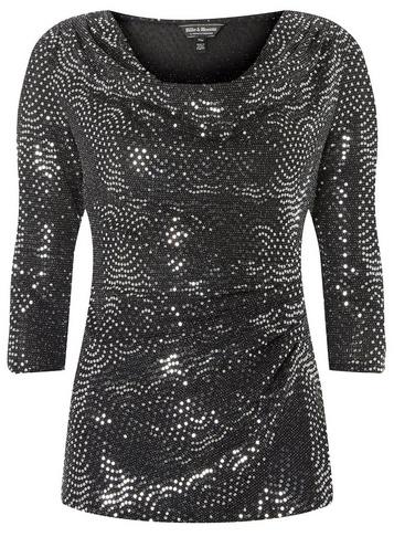 Dorothy Perkins *billie & Blossom Silver Cowl Front Top