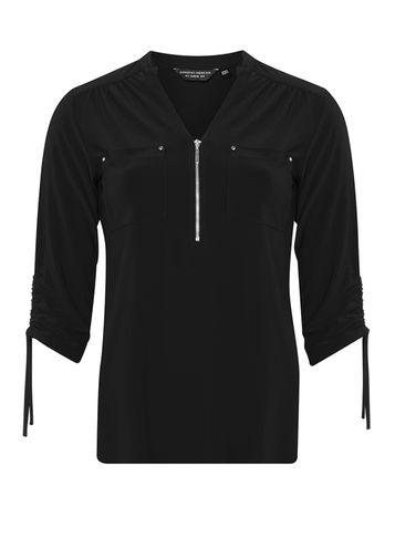 Dorothy Perkins Black Zip Jersey Top
