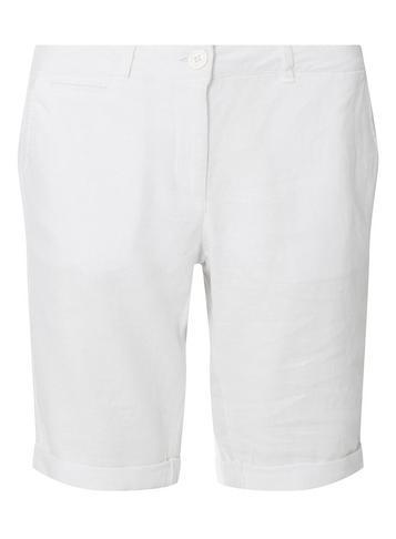 Dorothy Perkins White Linen Viscose Knee Shorts