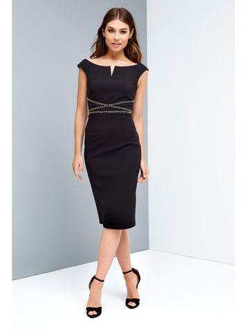 Dorothy Perkins *little Mistress Black Chain Bodycon Dress
