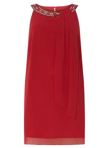 Dorothy Perkins *billie & Blossom Curve Red Embellished Neck Trapeze Dress