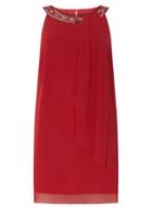Dorothy Perkins *billie & Blossom Curve Red Embellished Neck Trapeze Dress