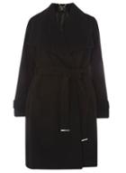 Dorothy Perkins Dp Curve Black Belted Wrap Coat