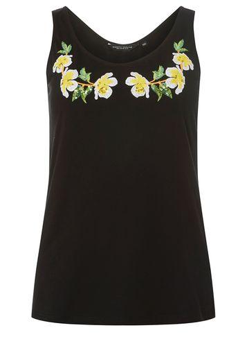 Dorothy Perkins Black Sequin Embroidered Vest