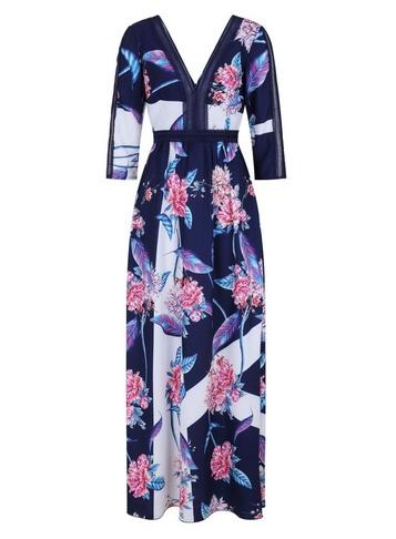 *little Mistress Navy Floral Print Maxi Dress