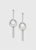 Dorothy Perkins Silver Circle And Stick Drop Earrings