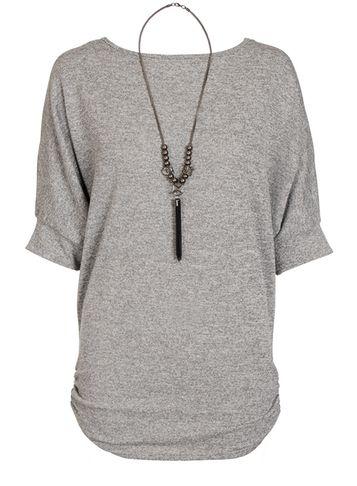Dorothy Perkins *quiz Grey Lace Back Necklace Top