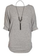 Dorothy Perkins *quiz Grey Lace Back Necklace Top