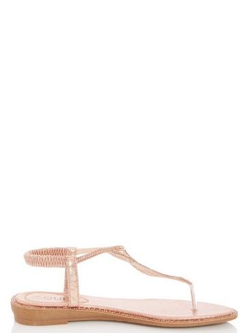 *quiz Rose Gold Swirl Flat Sandals